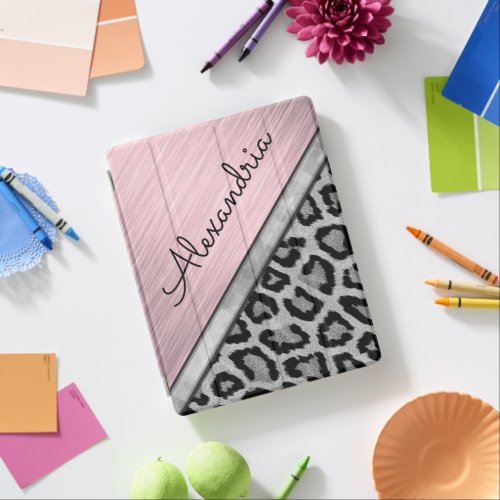 Pink Blush Illuminating Leopard Print iPad Smart Cover