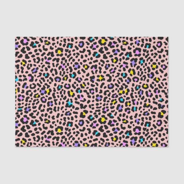 Pink Blush Leopard Spots Animal Print Tissue Paper (Front)