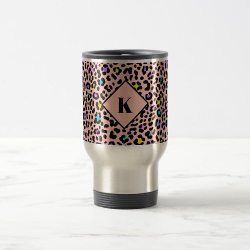 Pink Blush Leopard Spots Animal Print Travel Mug