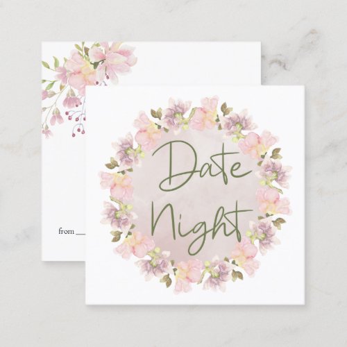 Pink Blush Magnolia Floral Date Night Card