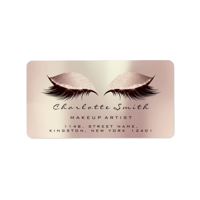 Pink Blush Makeup Artist Lashes Beauty RSVP Label (Front)