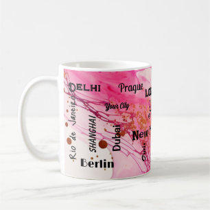 pink blush marble swirl Mega city Coffee Mug