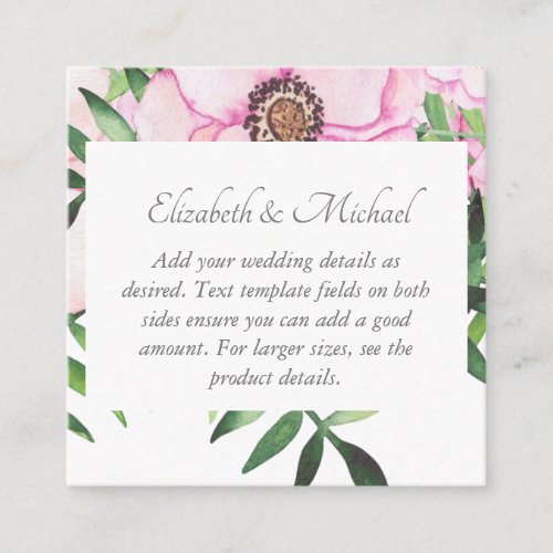 Pink Blush Mint Wedding Details Enclosure Cards