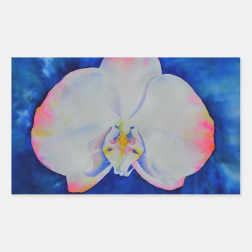 Pink Blush Orchid Rectangular Sticker