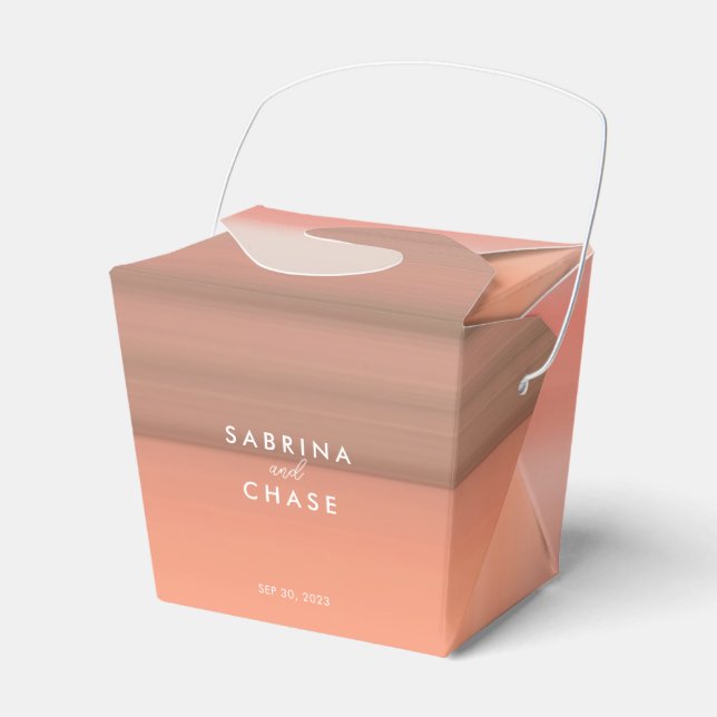 Pink Blush Personalized Wedding Favor Boxes (Front Side)