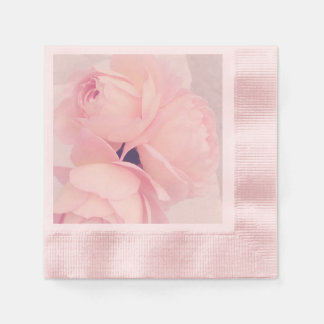 Pink Blush Pink Rose Napkins