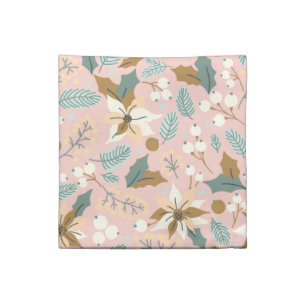 Pink blush poinsettia winter xmas holiday cloth napkin