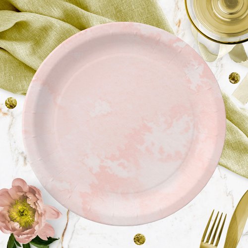 Pink Blush Romantic Girly Watercolor Bridal Shower Paper Plates