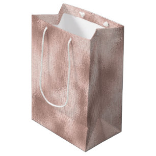 Pink Blush Rose Gold Birthday  Medium Gift Bag
