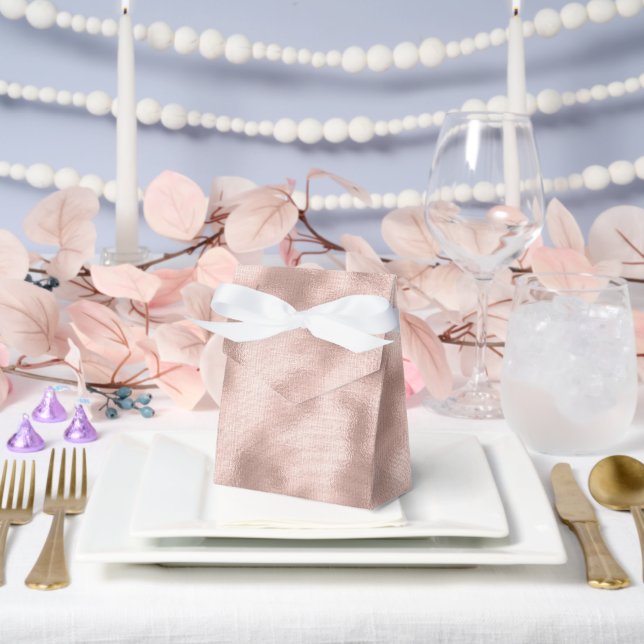 Pink Blush Rose Gold Bridal Shower Wedding Favor Boxes (Wedding)