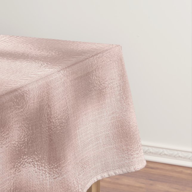 Pink Blush Rose Gold Glam Sparkle Tablecloth (In Situ)