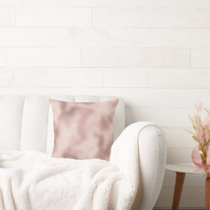 Pink Blush Rose Gold Glam Sparkle Throw Pillow