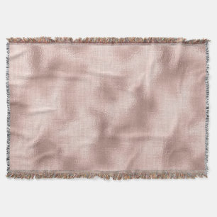 Pink Blush Rose Gold Throw Blanket