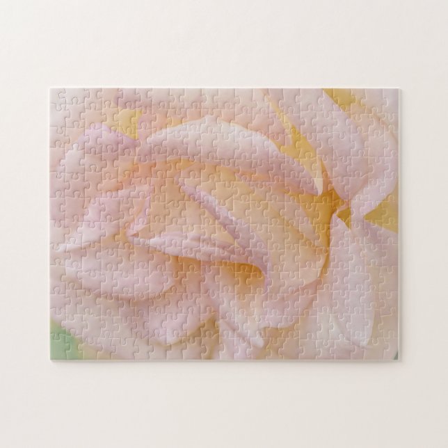 Pink Blush Rose Petals Art Puzzle (Horizontal)