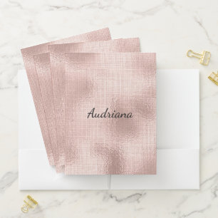 Pink Blush Rose Pocket Folder