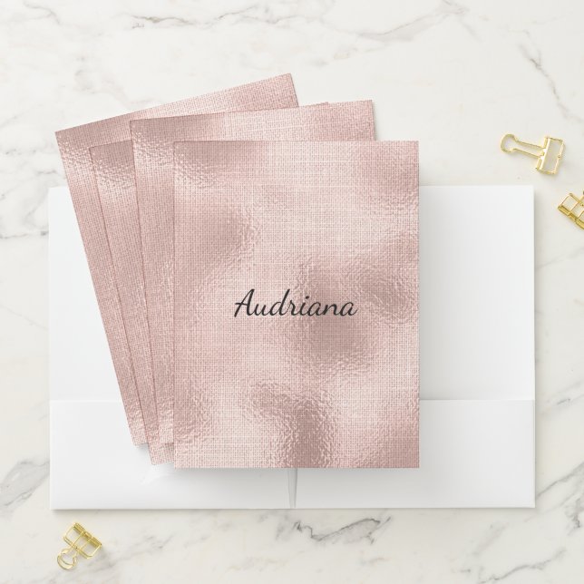 Pink Blush Rose Pocket Folder (In Situ)