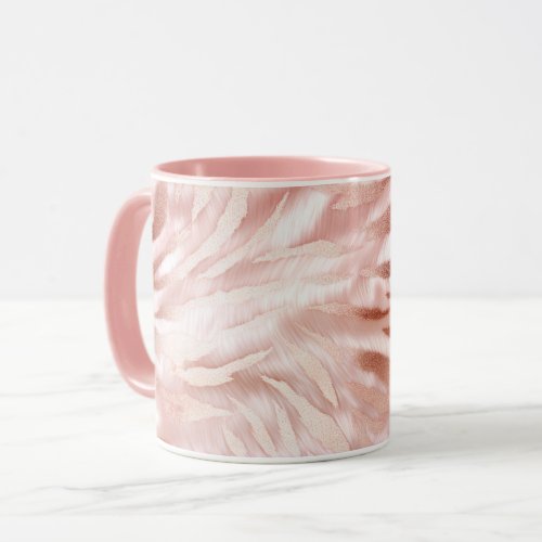 Pink Blush Rose Zebra Animal Mug