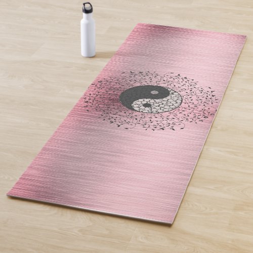 Pink Blush Shimmery Yin Yang Yoga Mat