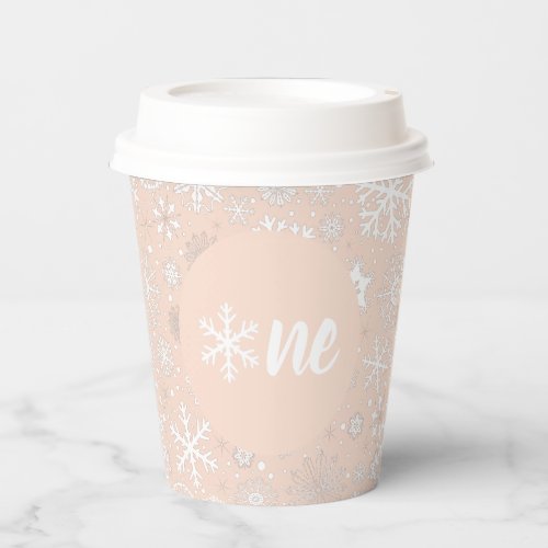Pink Blush Snowflake ONE Paper Cup