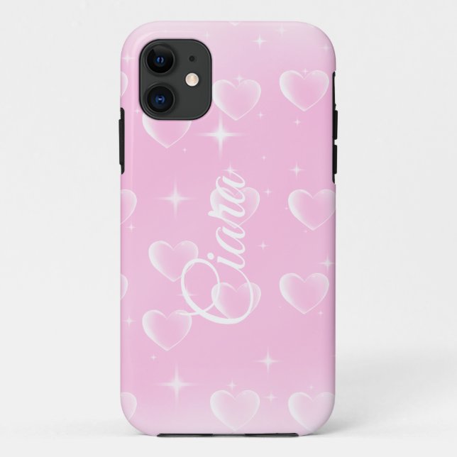 Pink Blush Sparkle And Hearts  Case-Mate iPhone Case (Back)