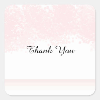Pink Blush Thank You Square Sticker