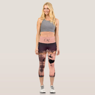 Pink Blush Tie Dye OM  Capri Leggings