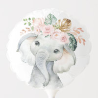 Pink Blush Tropical Greenery Elephant Birthday