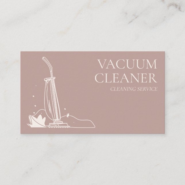 Pink Blush Vacuum cleaner janitorial housekeeper Business Card (Front)
