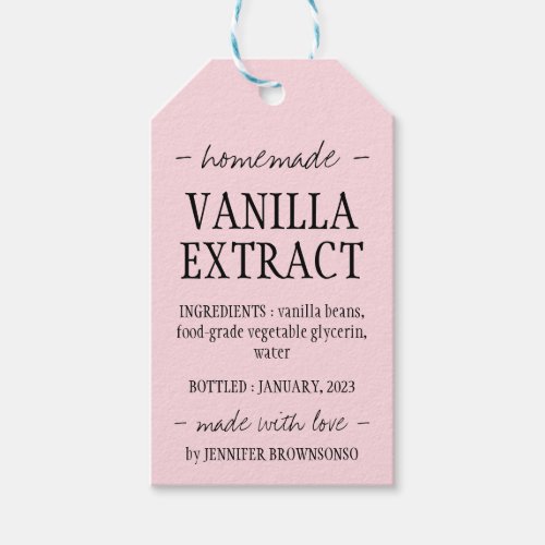 Pink Blush Vanilla Extract Gift Tags