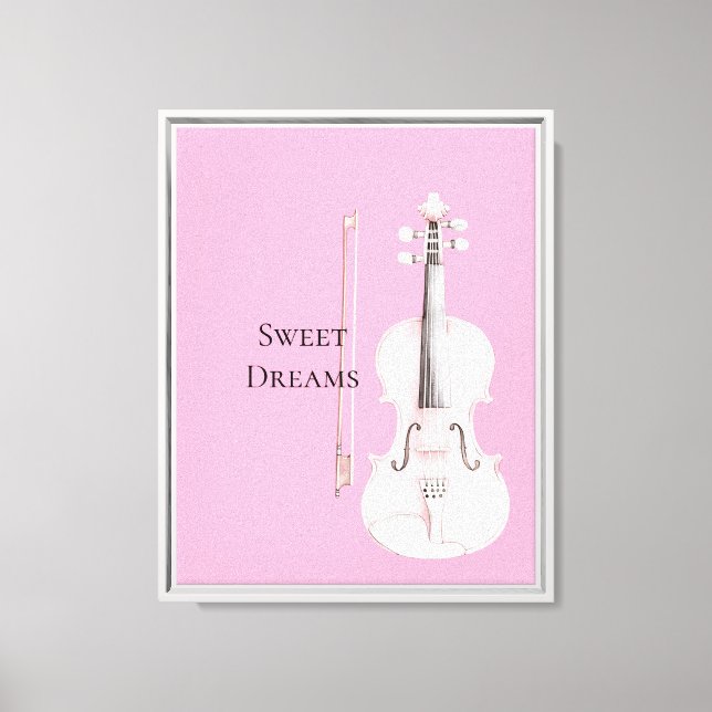 Pink Blush Violin Canvas Print (Front)
