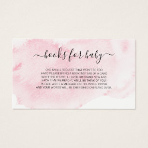 Pink Blush Watercolor Book Request for Baby Shower