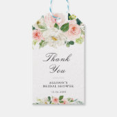 Pink blush watercolor floral bridal shower gift tags (Front)