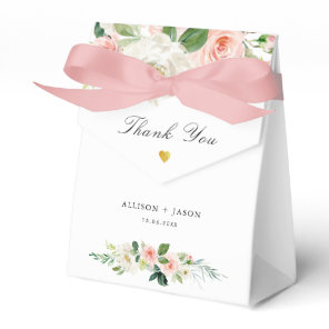 Pink blush watercolor floral wedding favor boxes