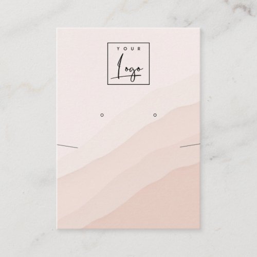 Pink Blush Waves Necklace Earring Logo Display Business Card