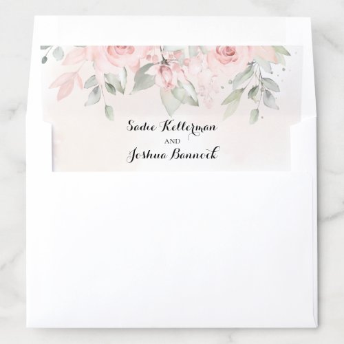 Pink Blush Wedding Envelope Liner