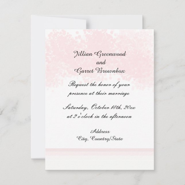 Pink Blush Wedding Invitation (Front)