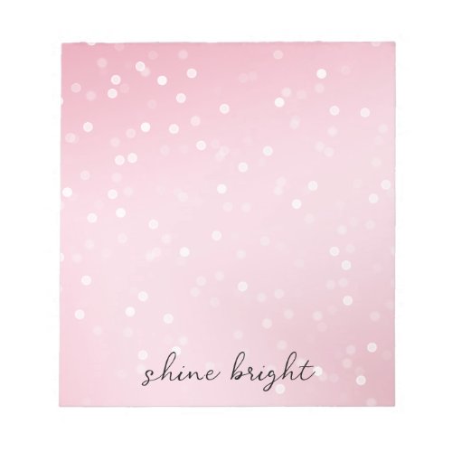 Pink Blush White Bokeh Confetti Notepad