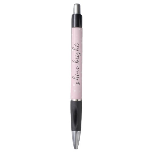 Pink Blush White Bokeh Confetti Pen