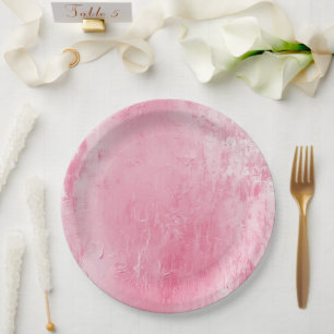 Pink Blush White Bridal Shower Paper Plates