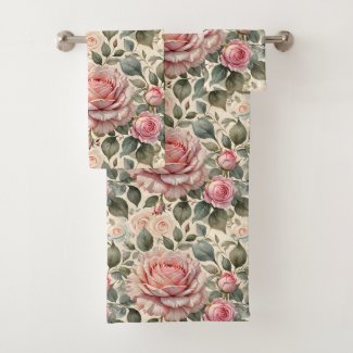 Pink Blush & White Giant Cabbage Roses