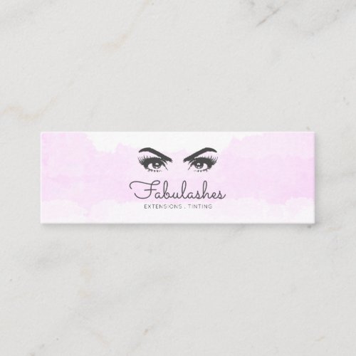 Pink Blush White Makeup Artist Eyelash Service Mini Business Card
