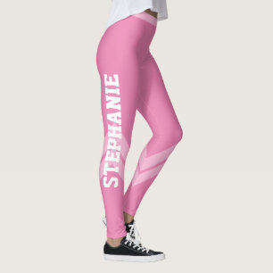 Pink Blush & White Modern Chic Leggings