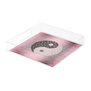 Pink Blush Yin Yang Acrylic Tray
