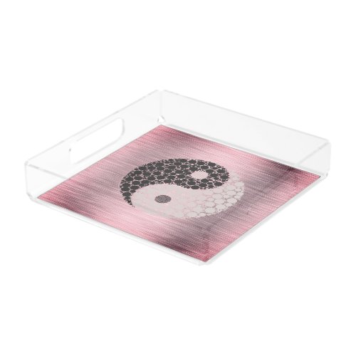 Pink Blush Yin Yang  Acrylic Tray