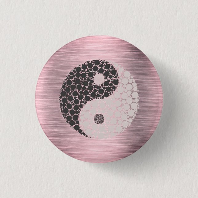Pink Blush Yin Yang    Button (Front)