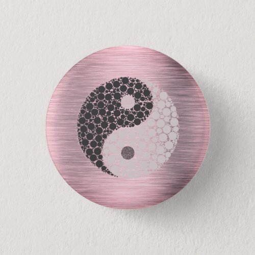 Pink Blush Yin Yang    Button