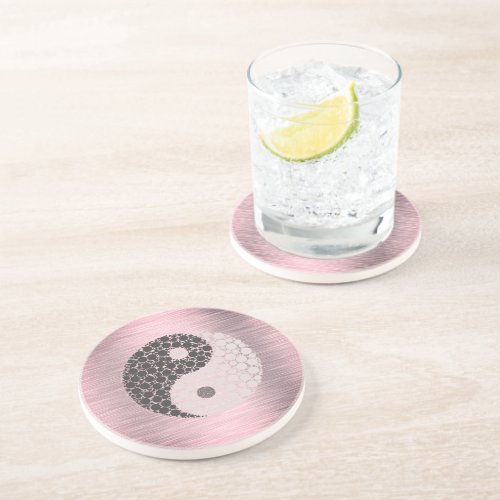 Pink Blush Yin Yang  Coaster