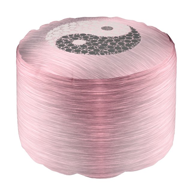 Pink Blush Yin Yang Pouf (Angled Front)