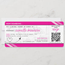 Pink Boarding Pass Bridal Shower