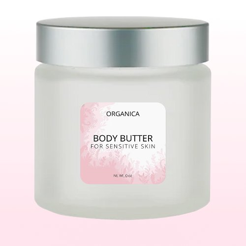 Pink Body Butter Labels For Sensitive Skin